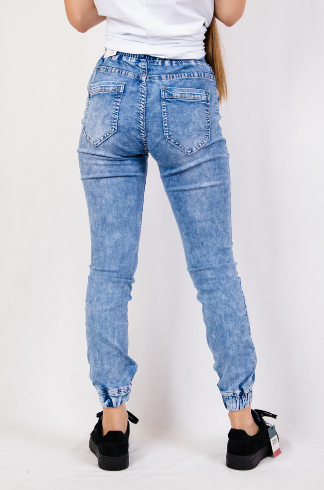 Spodnie jeansowe z zamkami i ściągaczami