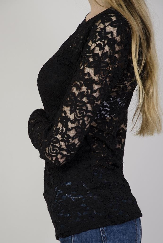 Czarna koronkowa bluzka z usztywnieniem