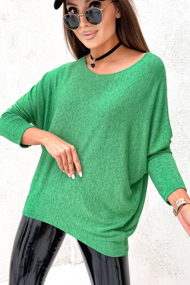 ASYMETRYCZNA BLUZKA OVERSIZE - JASNO ZIELONA