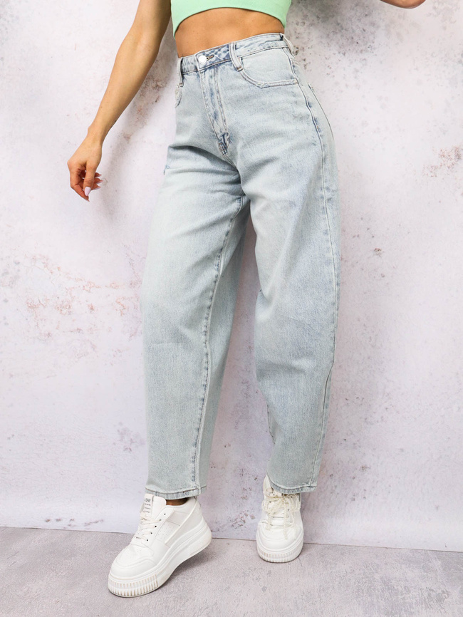 SPODNIE JEANSOWE BALLOON Z PRZETARCIAMI