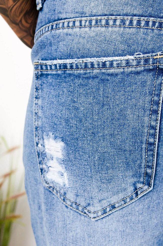 SPODNIE JEANSOWE MOM FIT Z WYCIECIEM W TALII