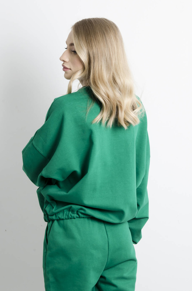 KOMPLET DRESOWY BAWEŁNIANY W KOLORZE ZIELONYM