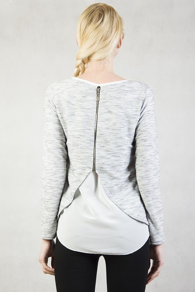 Szara asymetryczna bluzka