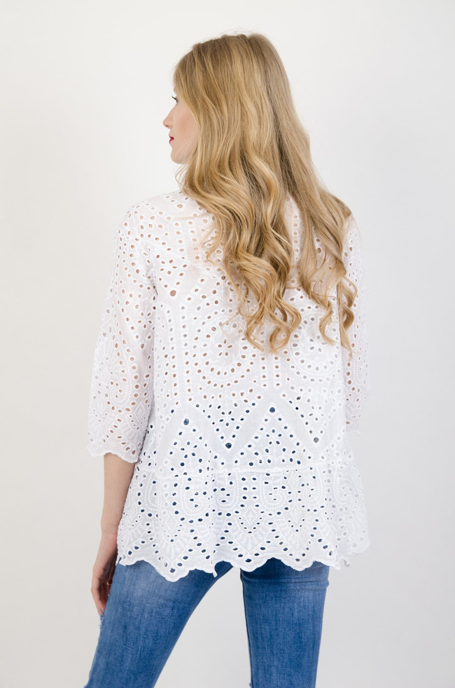 Biała ażurowa bluzka 