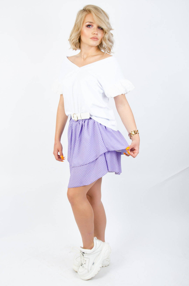 FIOLETOWA SPÓDNICA W KROPKI