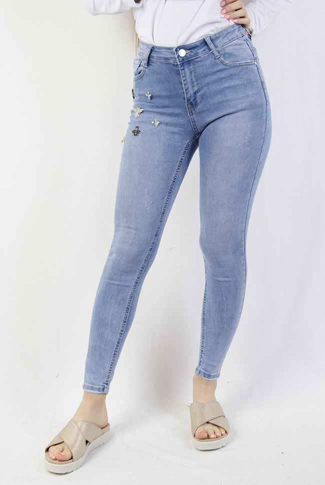 Spodnie jeansowe z aplikacją