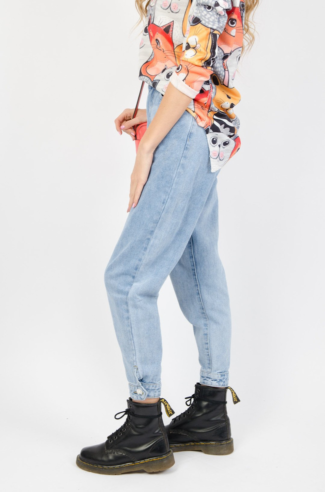 SPODNIE TYPU BALLOON JEANS Z WYSOKIM STANEM