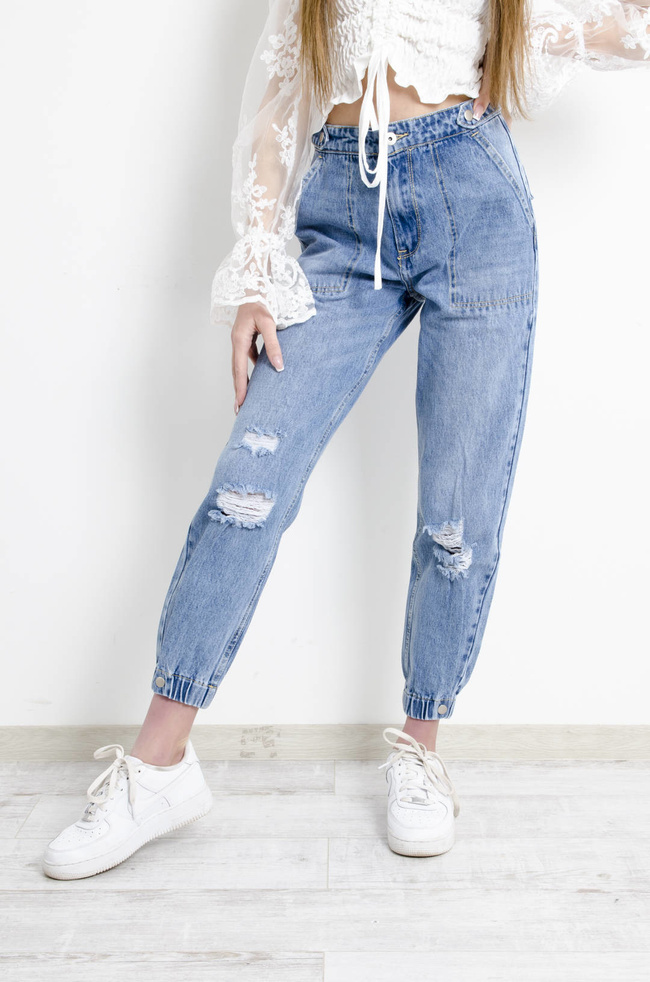 JASNE SPODNIE JEANSOWE BALLOON