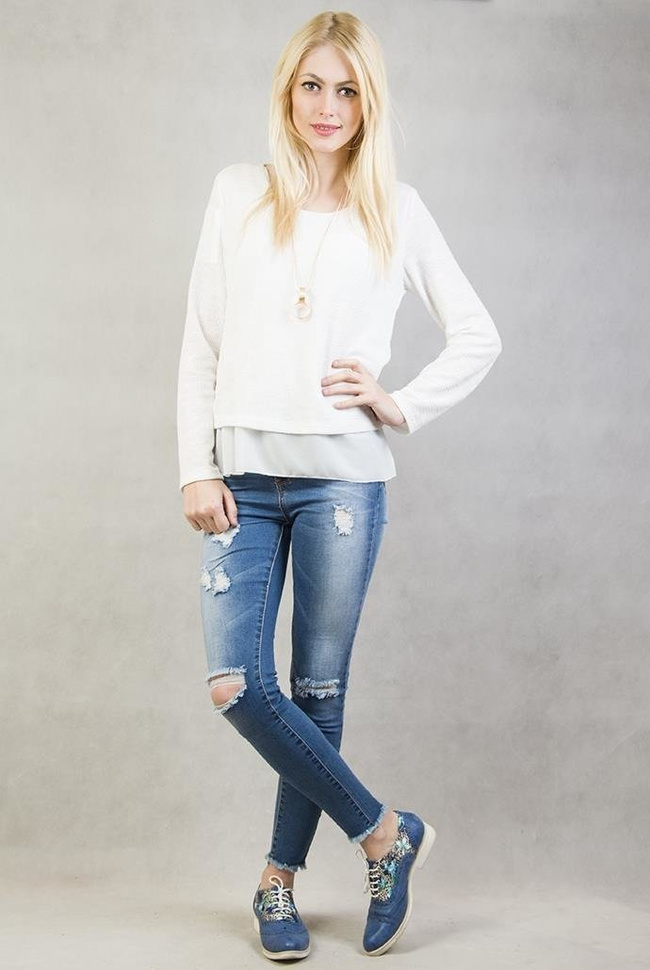 Biała bluzka z tiulem