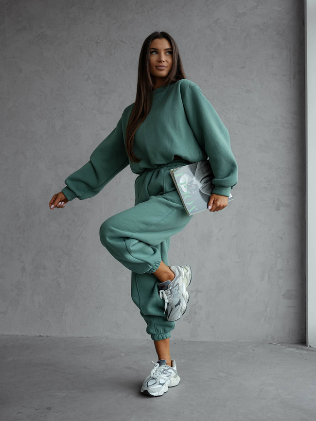 KOMPLET DRESOWY BLUZA+ SPODNIE- ZIELONY