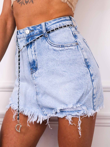 JASNOJEANSOWE SPÓDNICO-SPODENKI Z PRZETARCIAMI+ PASEK