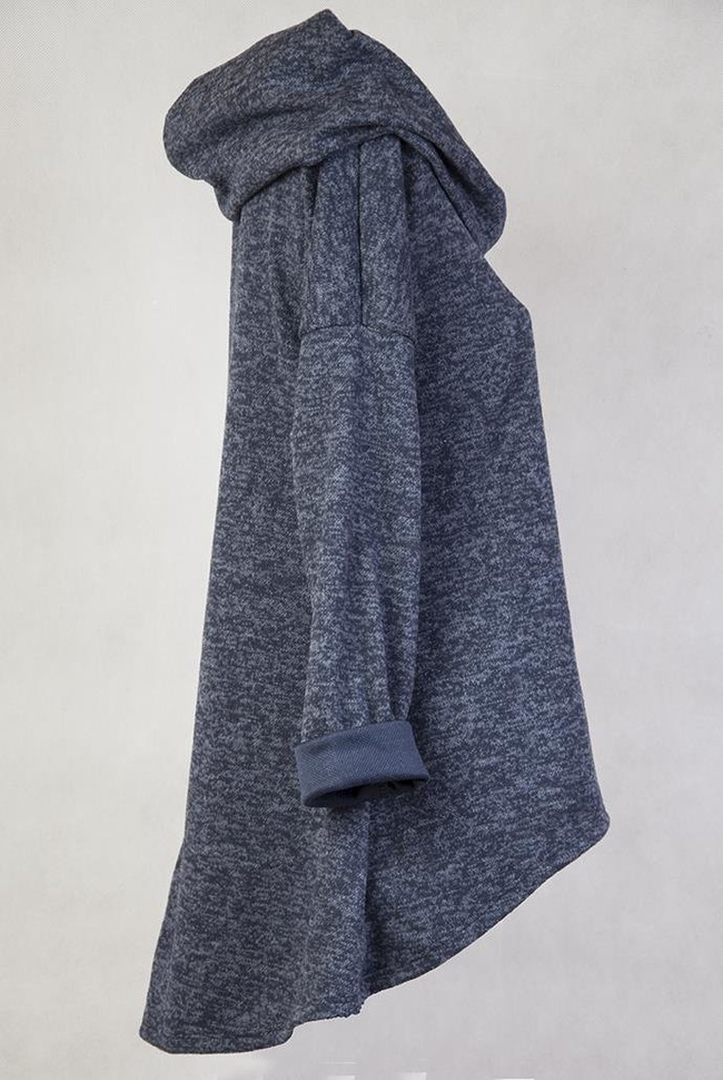 Granatowa, asymetryczna bluzka