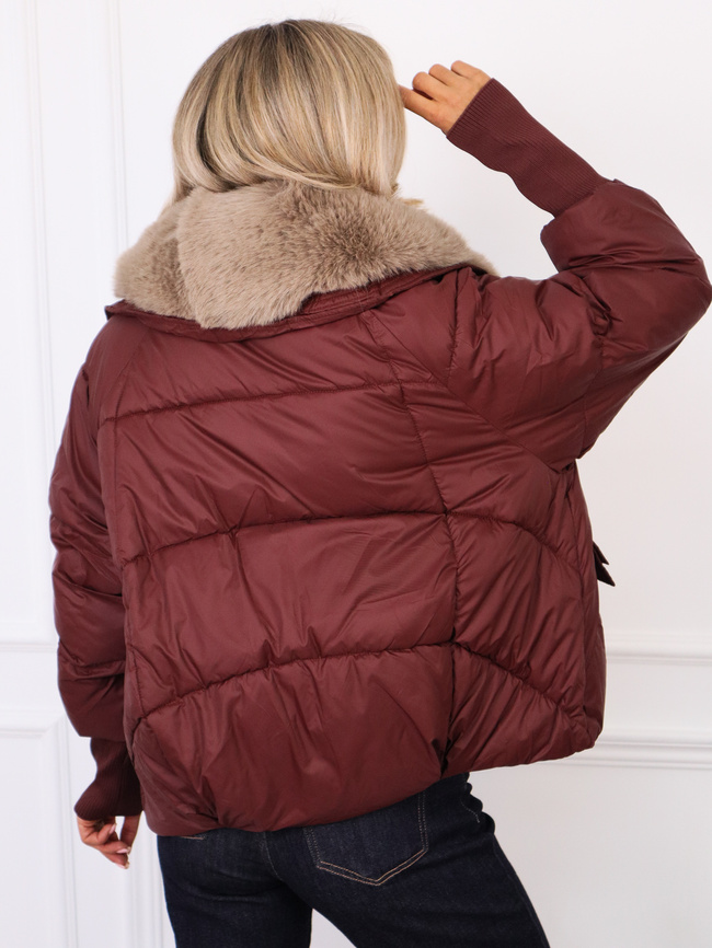 KURTKA ZIMOWA Z ODPINANYM FUTERKIEM- BORDOWA