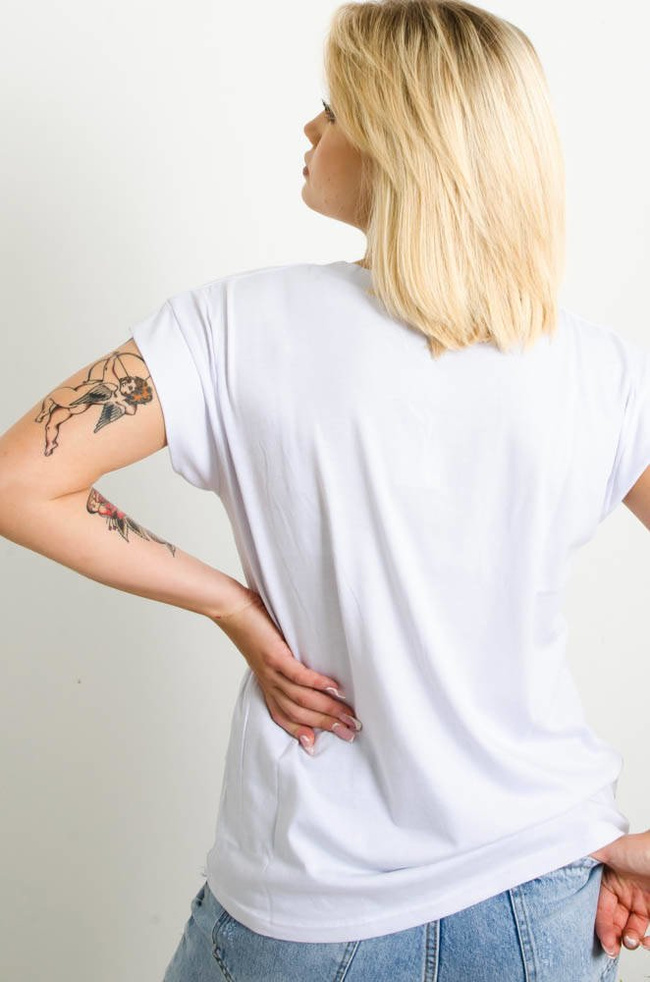 BIAŁY T-SHIRT Z NAPISEM BALANCIAGA