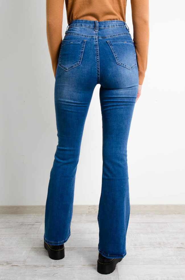 SPODNIE JEANSOWE FLARED JEANS- WYSOKI STAN
