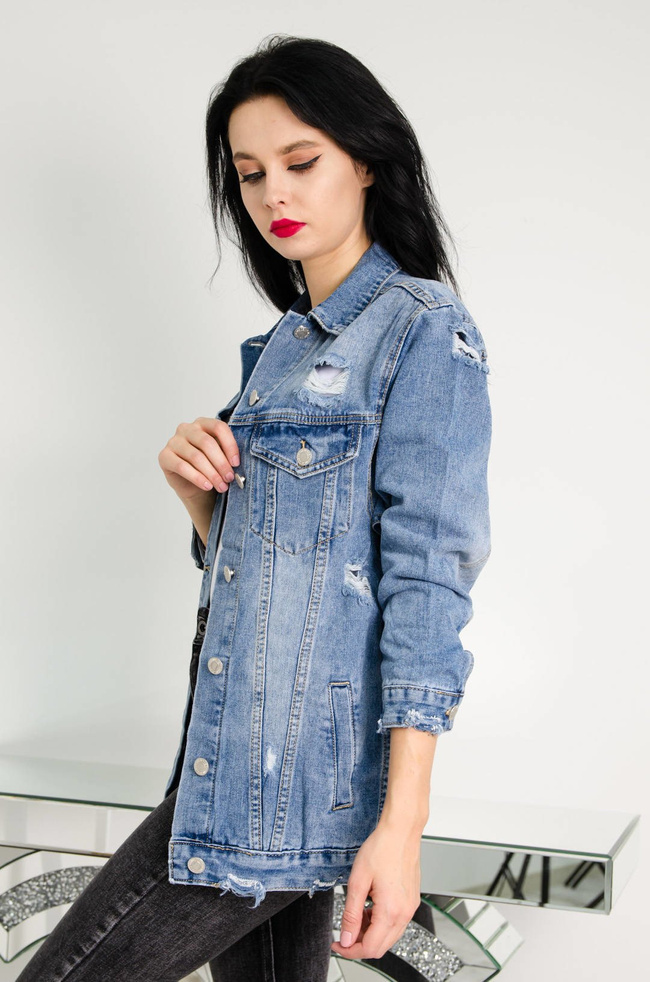 KATANA JEANSOWA Z DROBNYMI PRZETARCIAMI