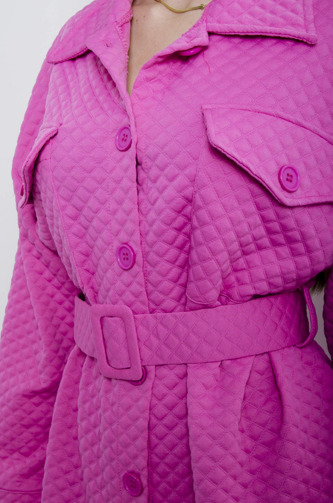 PŁASZCZ PIKOWANY RÓŻOWY