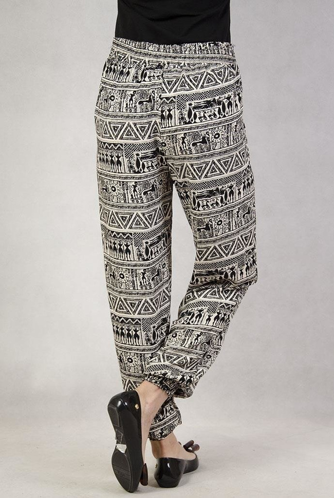 Spodnie alladynki w egipskie wzory