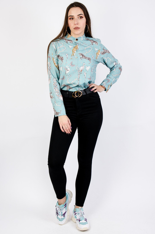 MIĘTOWA KOSZULA WE WZORY