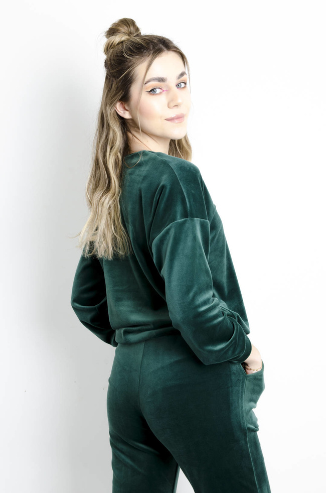 KOMPLET DRESOWY WELUROWY- ZIELONY