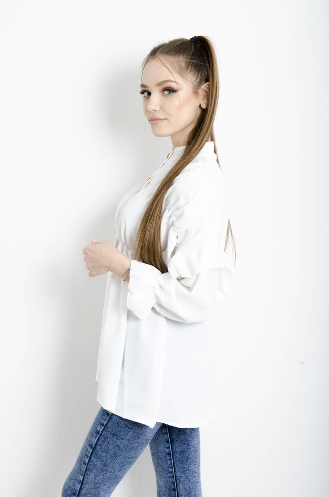 KOSZULA BIAŁA Z FALBANAMI