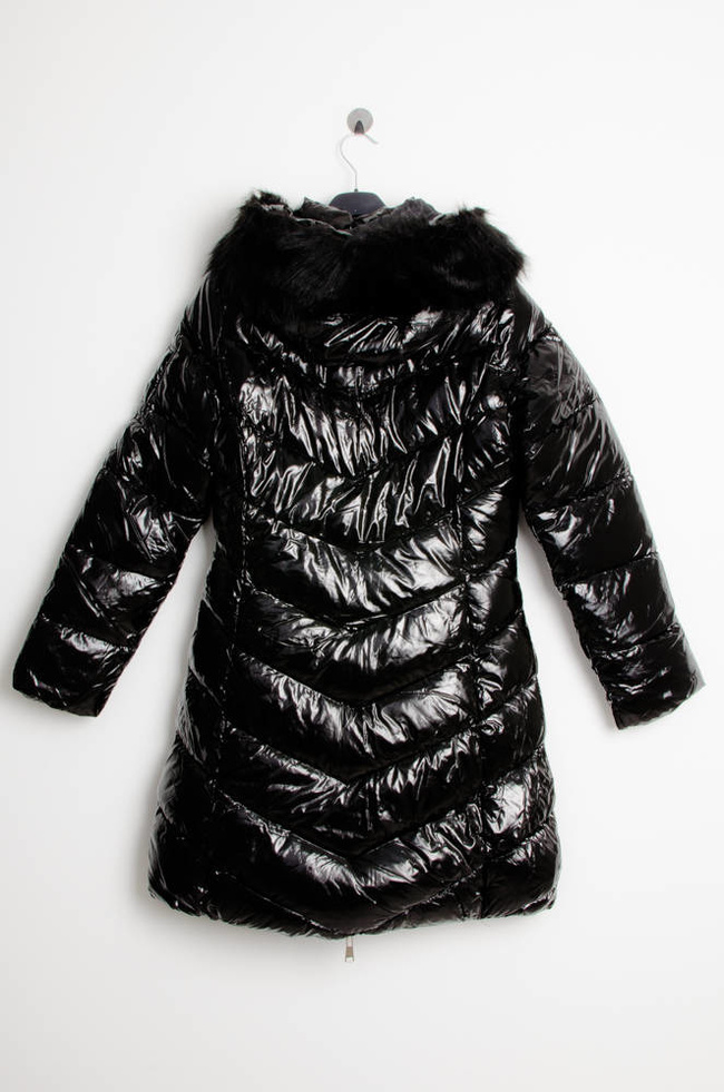 DŁUGA WINYLOWA KURTKA ZIMOWA
