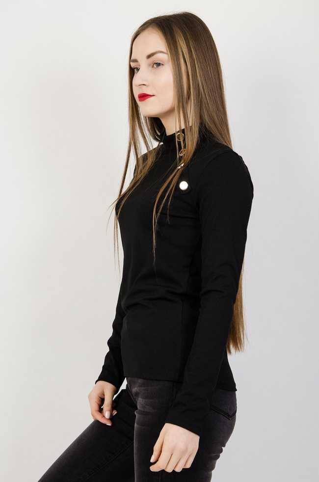 Bluzka prążkowana ze złotymi guzikami