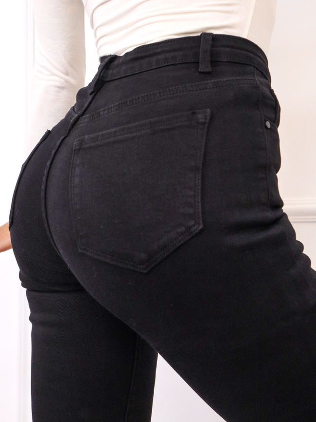 SPODNIE JEANSOWE SKINNY DLA WYSOKICH- CZARNE