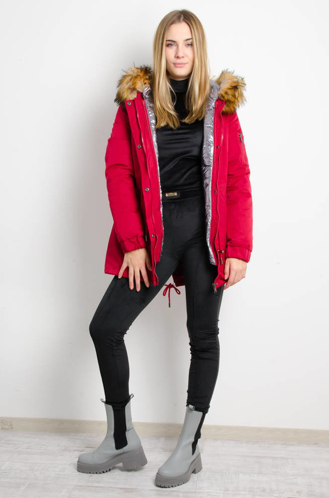 BURGUNDOWA KURTKA ZIMOWA PARKA NA MISIU 3 w 1