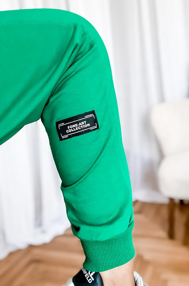 SPODNIE DRESOWE Z OZDOBNYMI NASZYWKAMI- ZIELONE