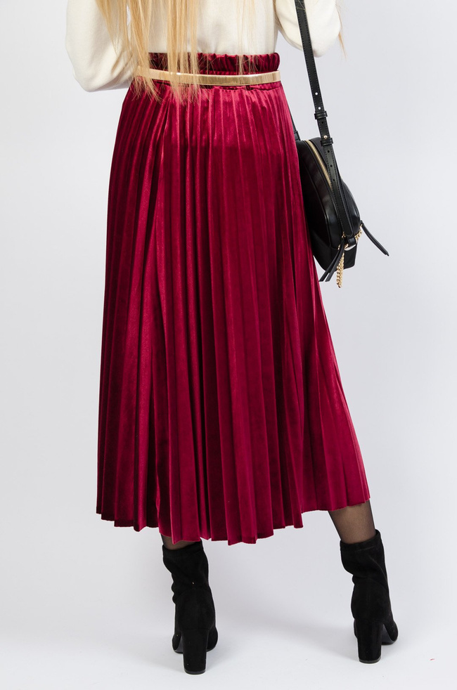 BORDOWA WELUROWA SPÓDNICA