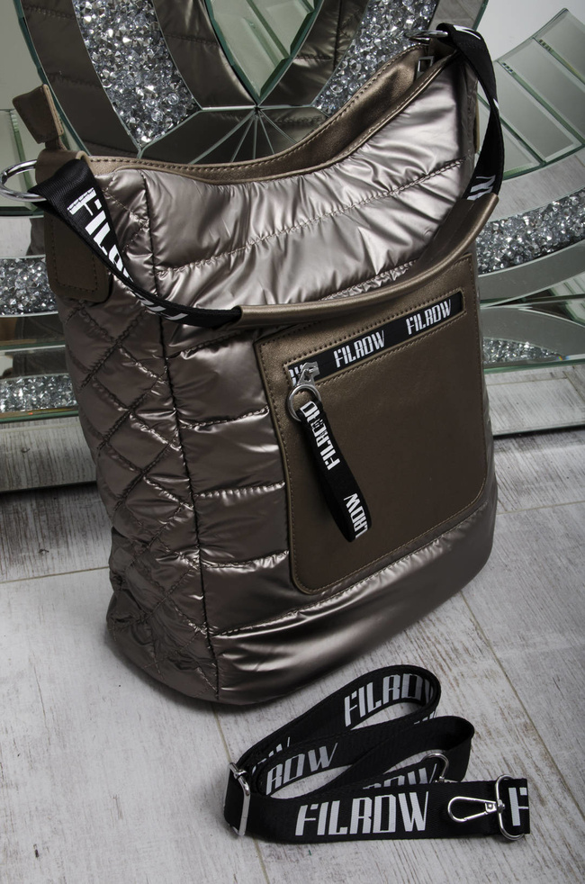 TORBA MATERIAŁOWA PIKOWANA ZŁOTA- SHOPPER