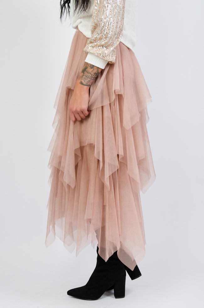 RÓŻOWA SPÓDNICA Z TIULU