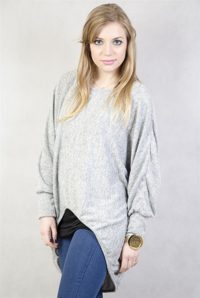 Szara asymetryczna tunika