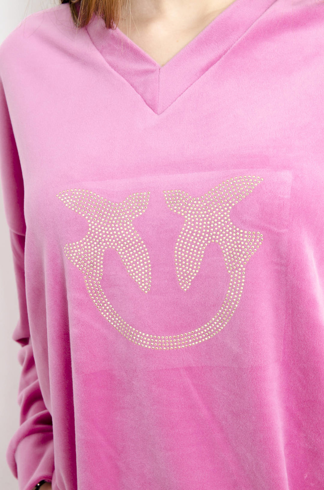 KOMPLET DRESOWY WELUROWY RÓŻOWY