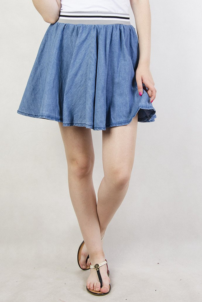 Jeansowa spódnica z gumą w pasie