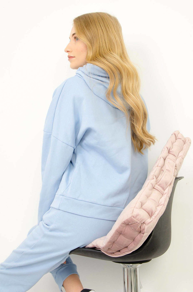 NIEBIESKI KOMPLET DRESOWY BLUZA + SPODNIE O LUŹNYM KROJU