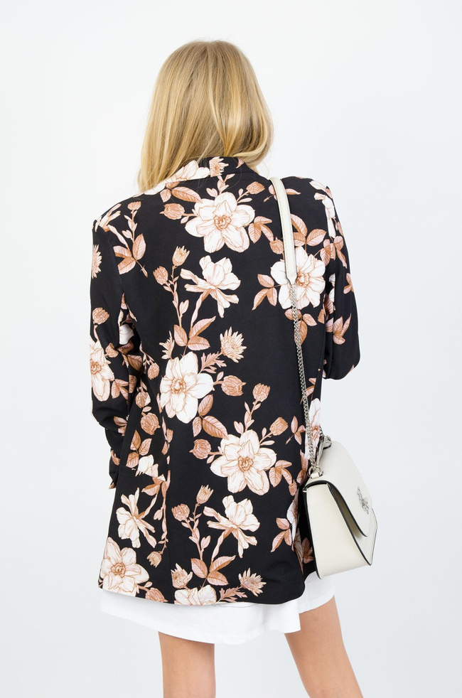 CZARNA MARYNARKA W KWIATY 