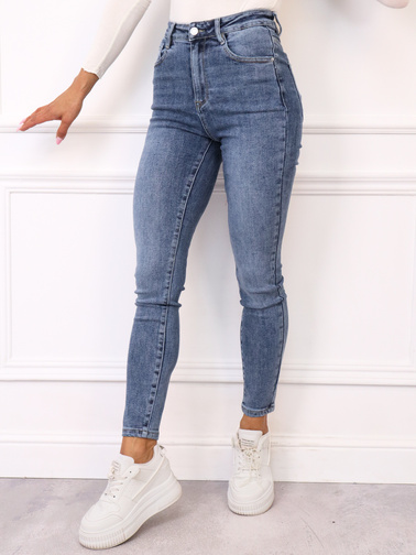 SPODNIE JEANSOWE SKINNY Z WYSOKIM STANEM