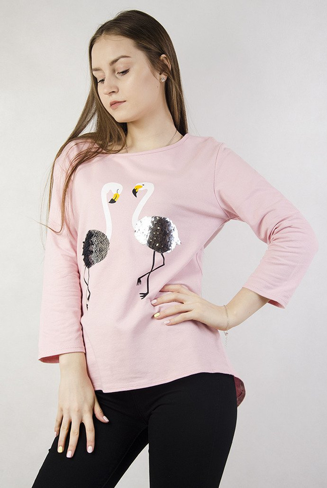 Różowa bluzka z flamingami