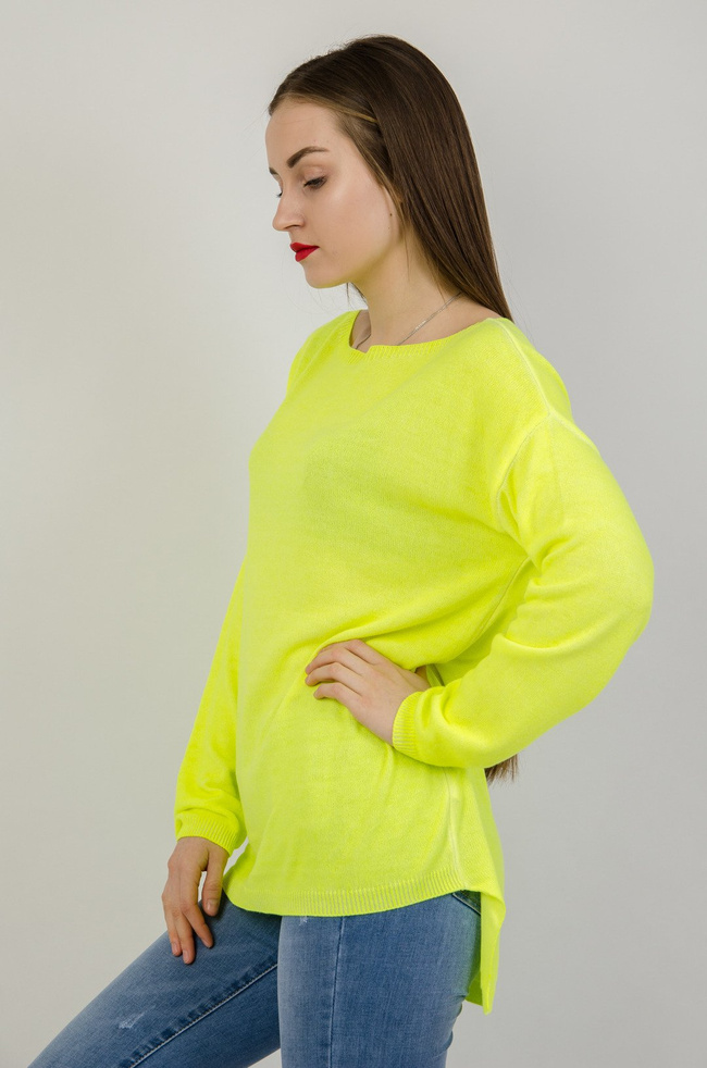  Neonowy asymetryczny sweter 