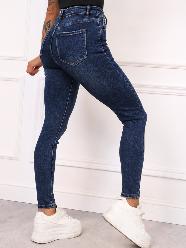 SPODNIE JEANSOWE SKINNY Z WYSOKIM STANEM- NIEBIESKIE