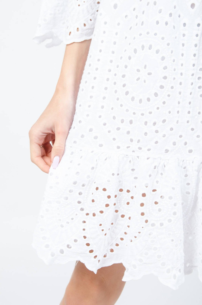 BIAŁA AŻUROWA SUKIENKA