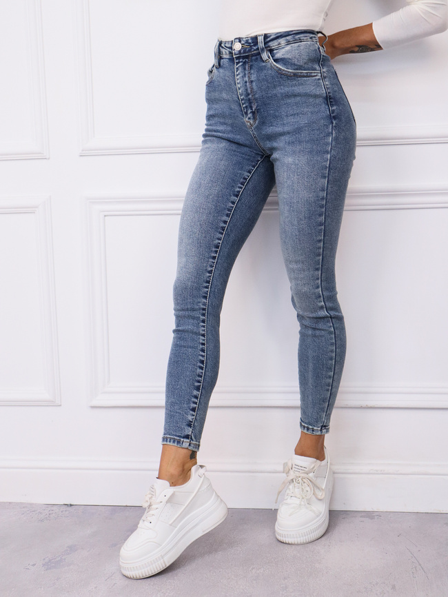 SPODNIE JEANSOWE SKINNY Z WYSOKIM STANEM