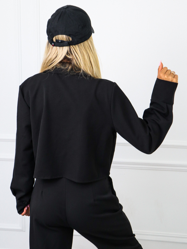 KRÓTKA MARYNARKA Z KIESZENIAMI- CZARNA