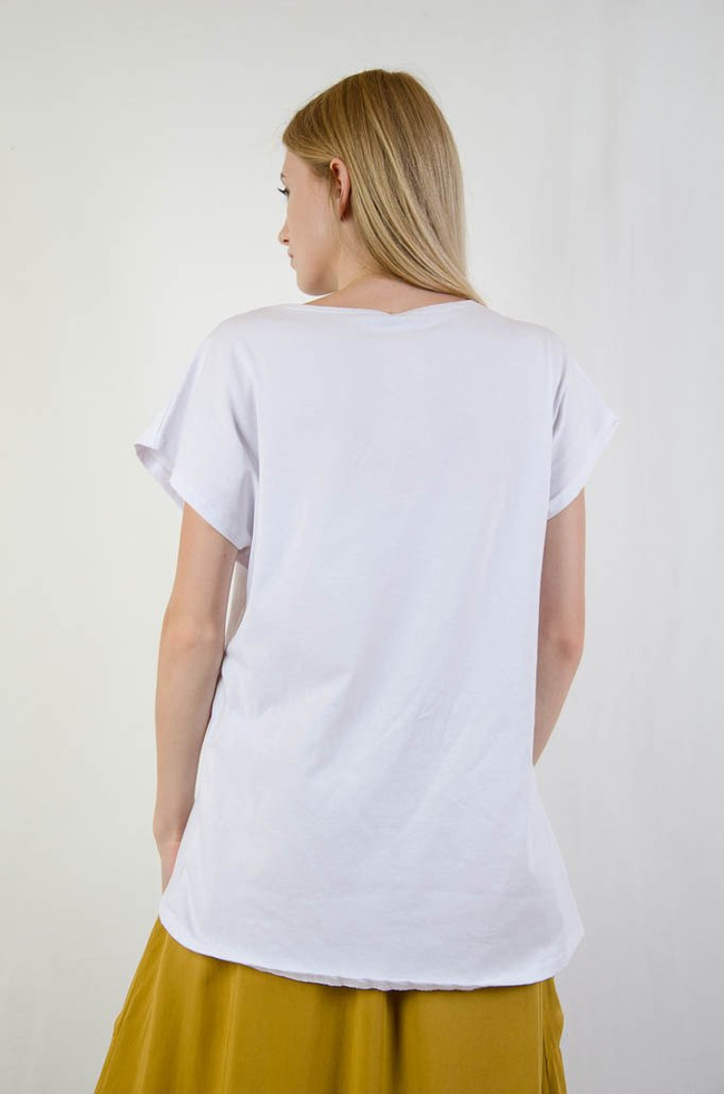 BIAŁY T-SHIRT OVERSIZE Z ORŁEM