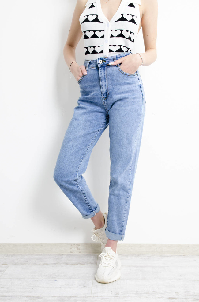 SPODNIE JEANSOWE MOM FIT- POLECANE DLA WYSOKICH