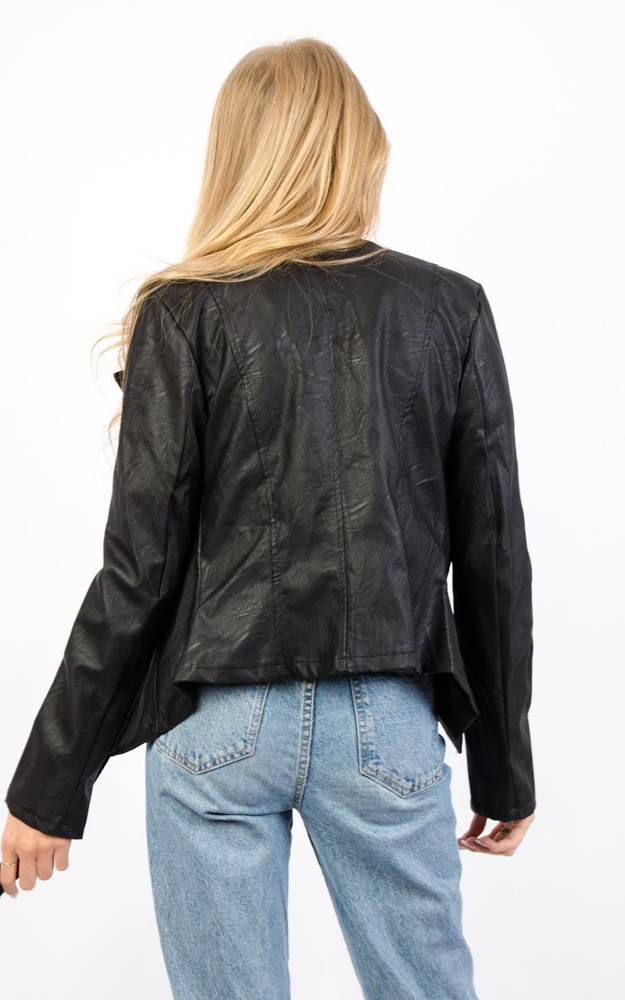 CZARNY SKAJKOWY ŻAKIET ZE SREBRNYM ZAMKIEM