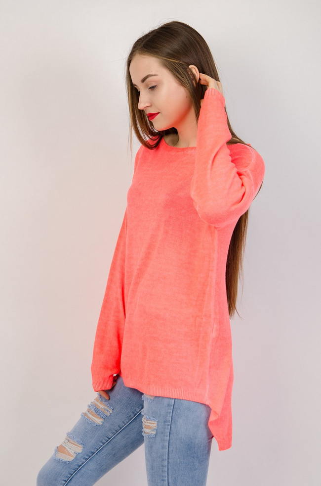 Neonowy asymetryczny sweter