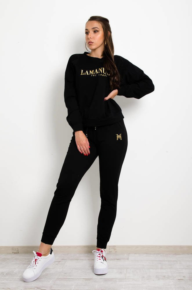 CZARNY KOMPLET DRESOWY Z LOGO LAMANUEL